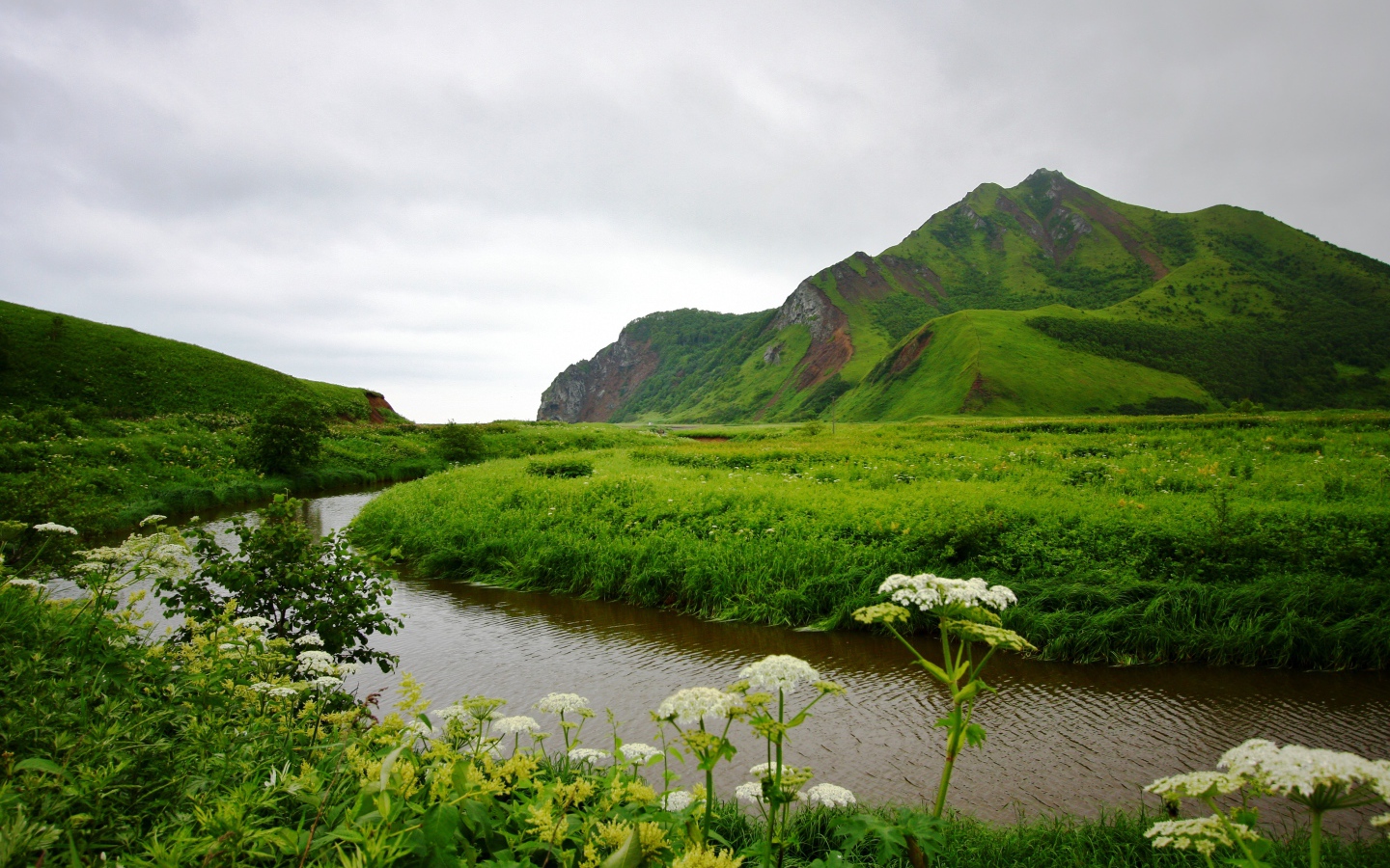 Живописная природа города Александровск-Сахалинский, Россия 
