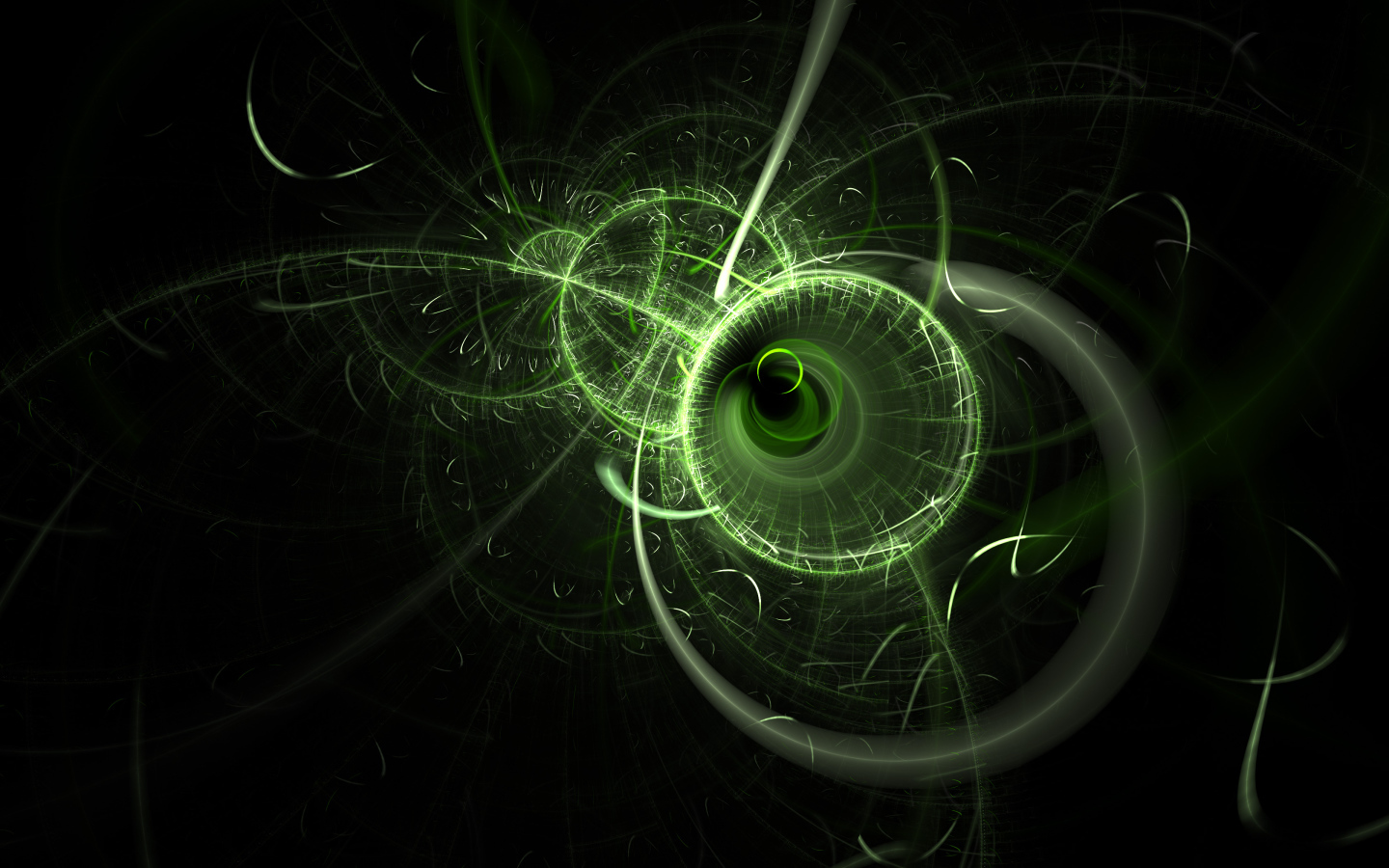 Абстрактный фрактальный рисунок с зеленым оттенком