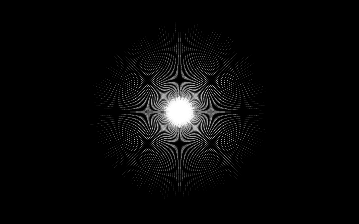 Яркий светящийся круг с лучами на черном фоне