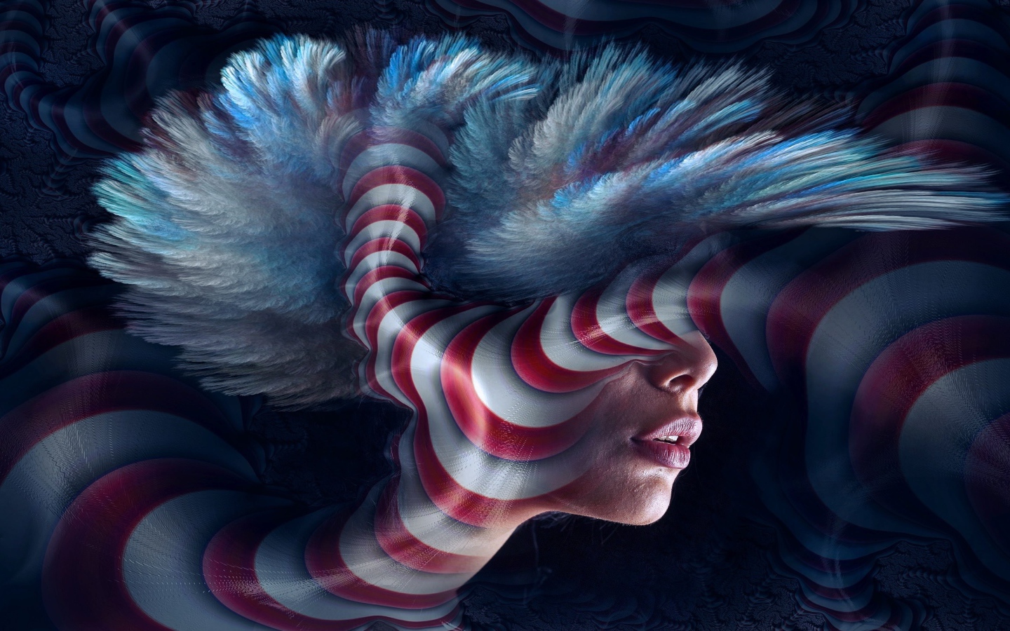 Женское лицо в абстрактной графике