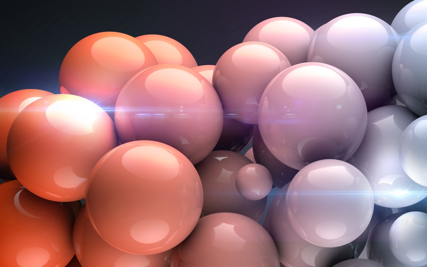 Large multi-colored balls, 3D graphics