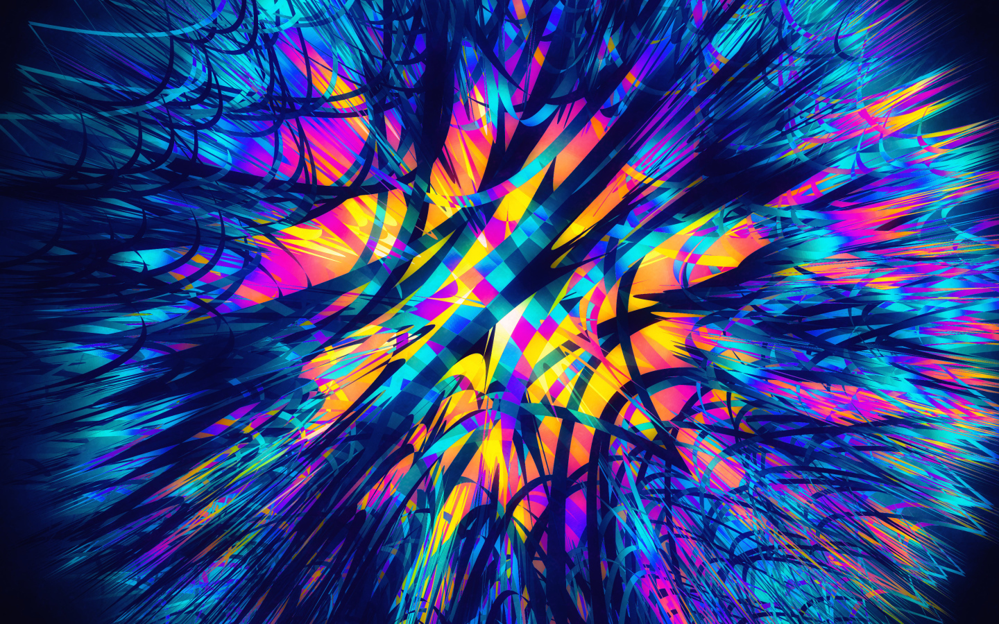 Разноцветный абстрактный рисунок на синем фоне