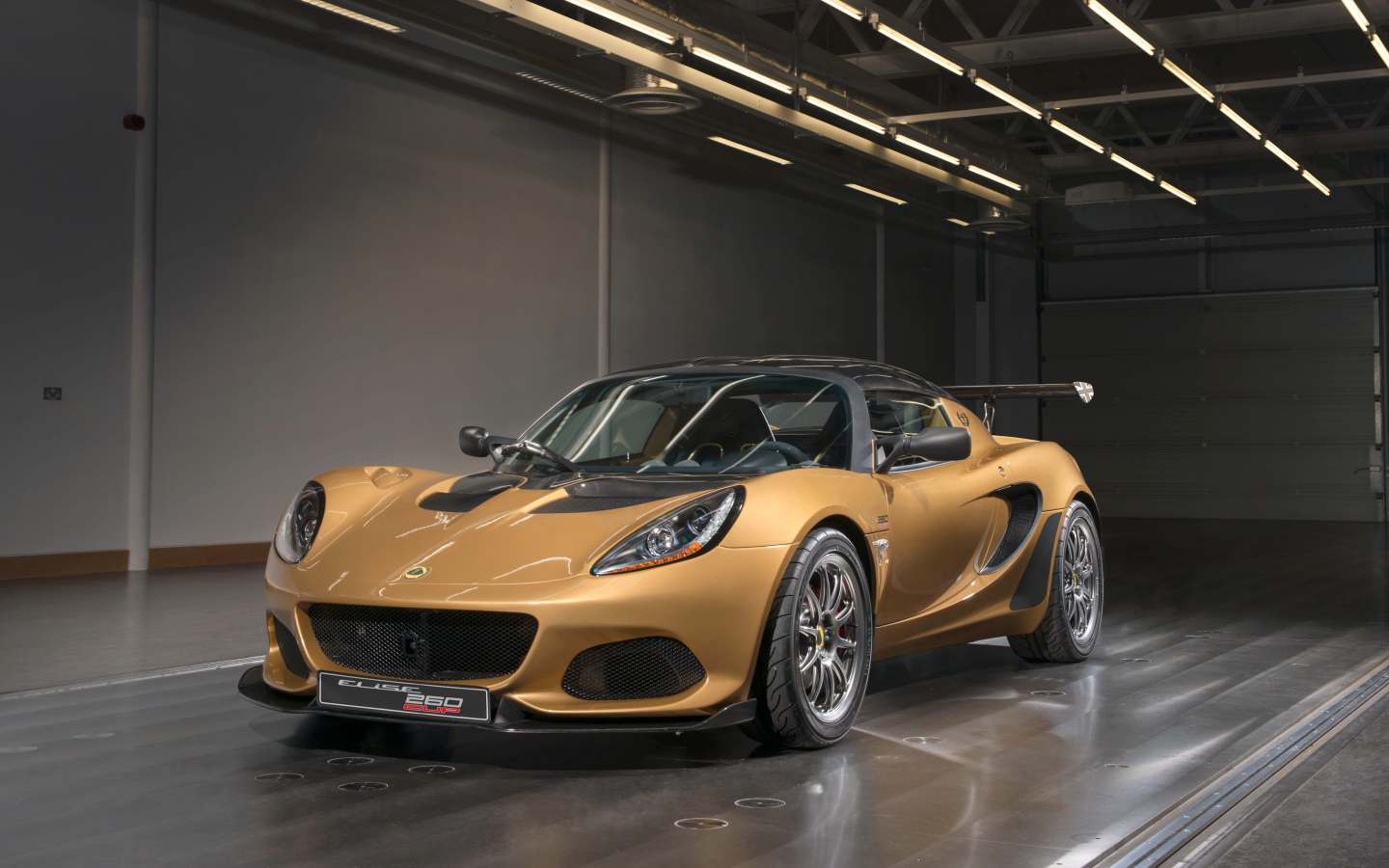 Спортивный автомобиль Lotus Elise в гараже