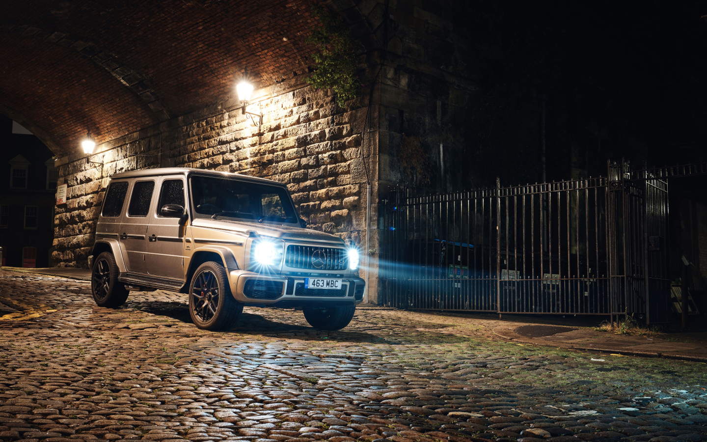 SUV Mercedes G 63 2018 with the lights on