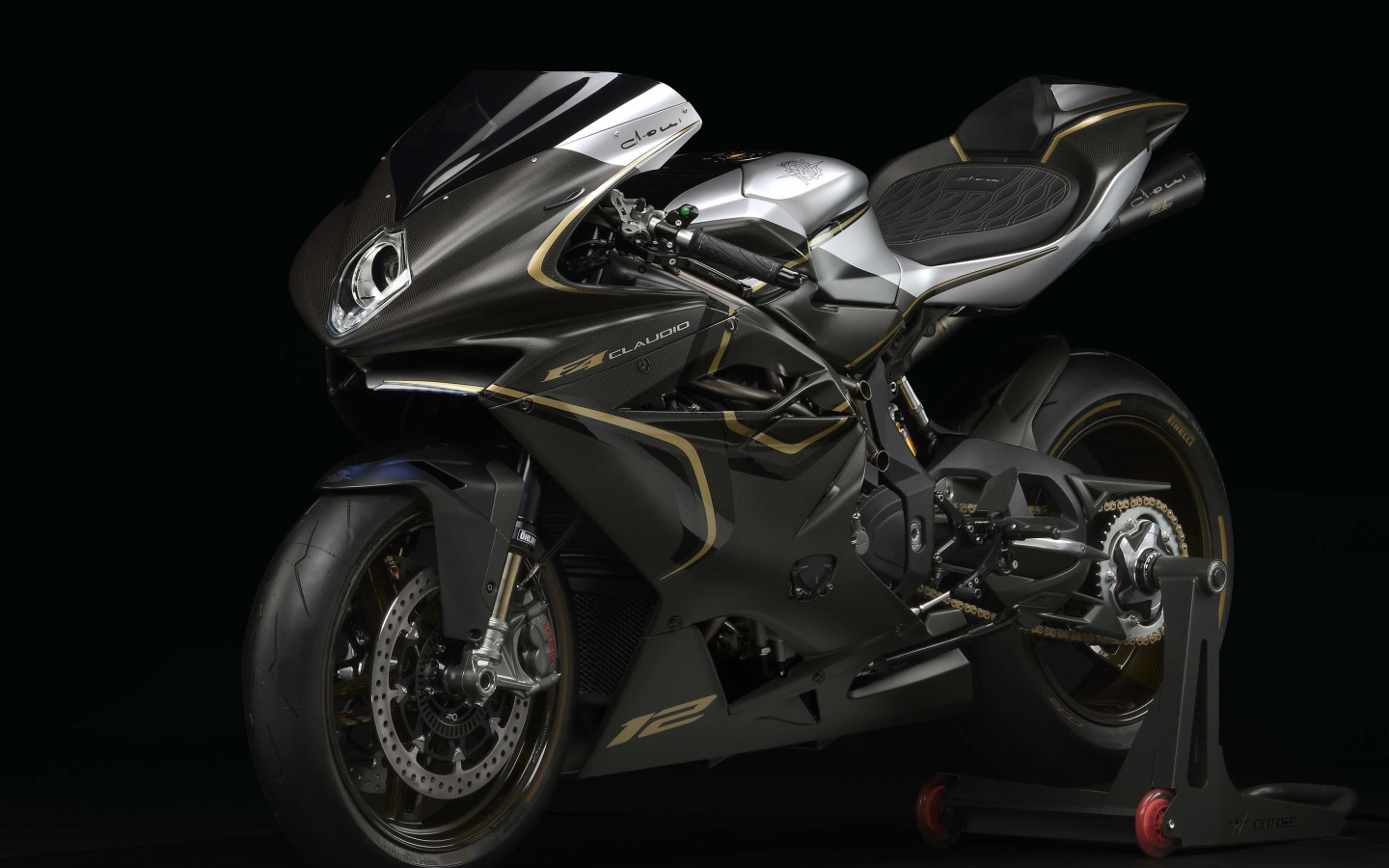 Motorcycle Agusta F4 Claudio 2018 on a black background