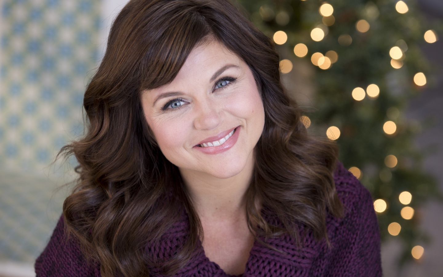 Милая голубоглазая улыбающаяся актриса Тиффани Тиссен