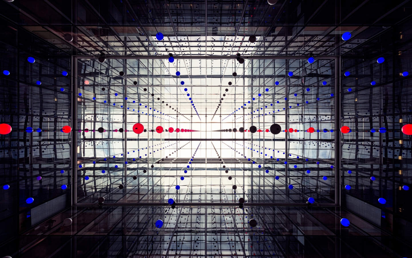 Абстрактная 3д комната с шарами