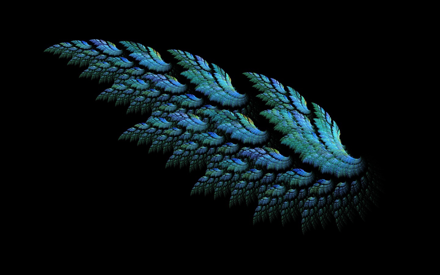 Красивое крыло на черном фоне 3д графика