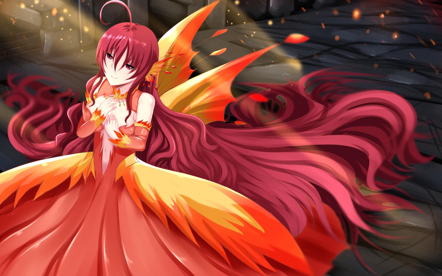 Девушка с длинными розовыми волосами аниме Оригинал