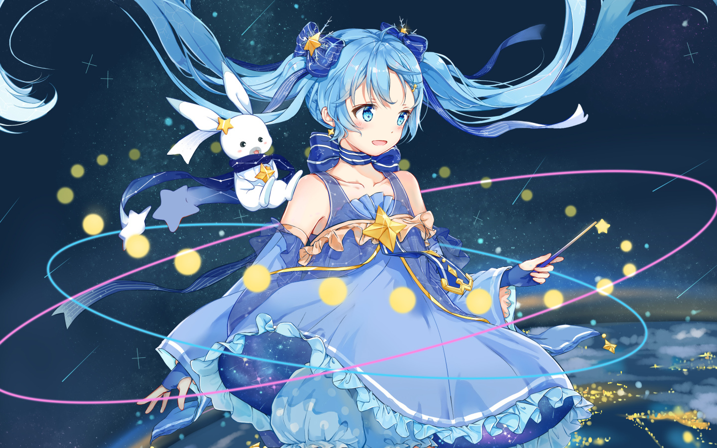 Девушка Yuki Miku аниме Вокалоид