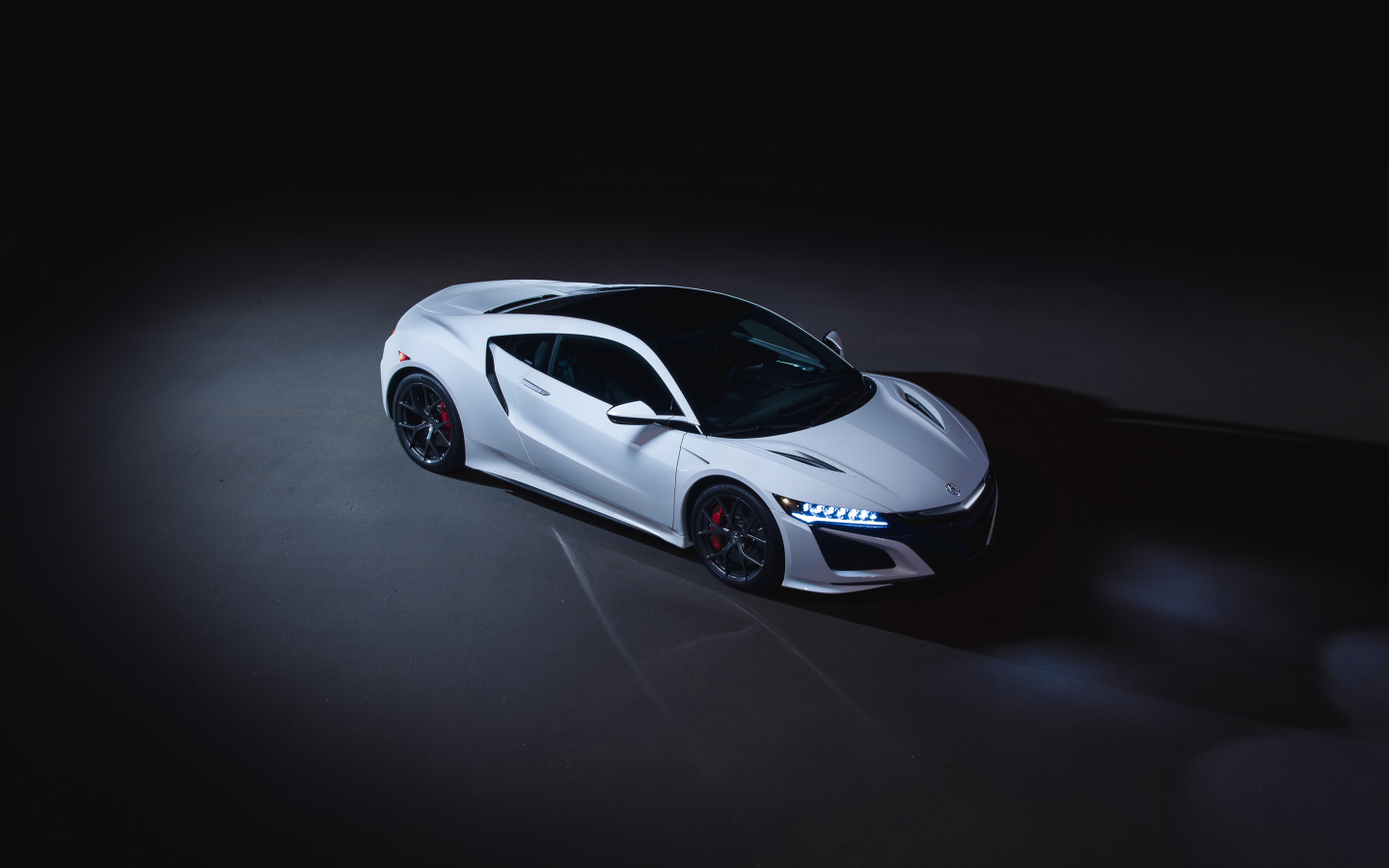 White car Acura NSX 2019 on a gray background