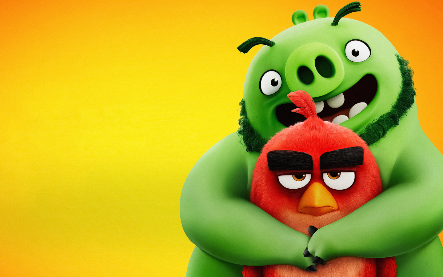 Leonard and Red Angry Birds 2 cartoon characters in the movie