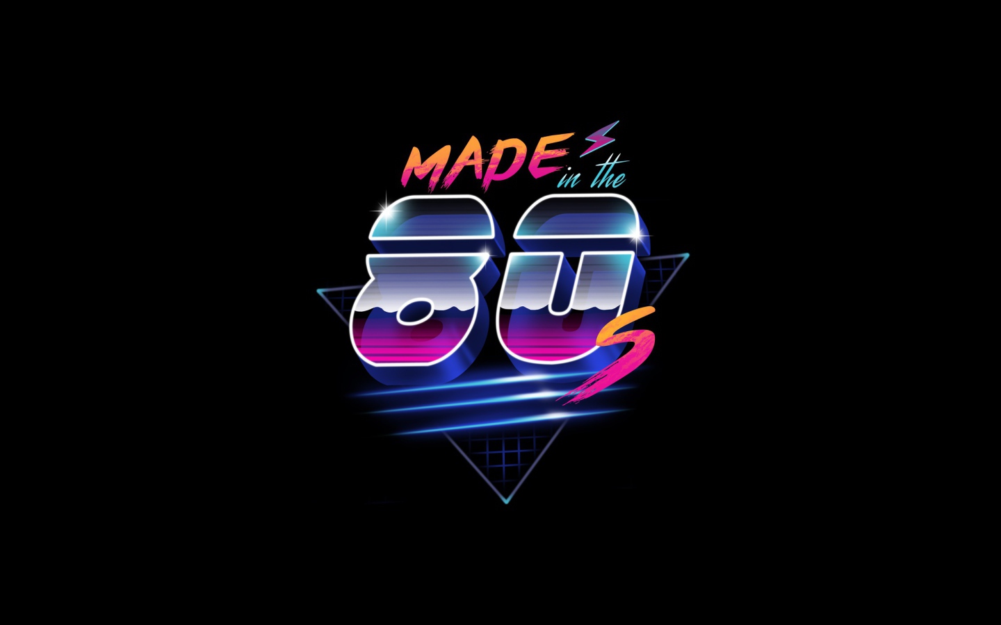 Надпись Made in 80s на черном фоне