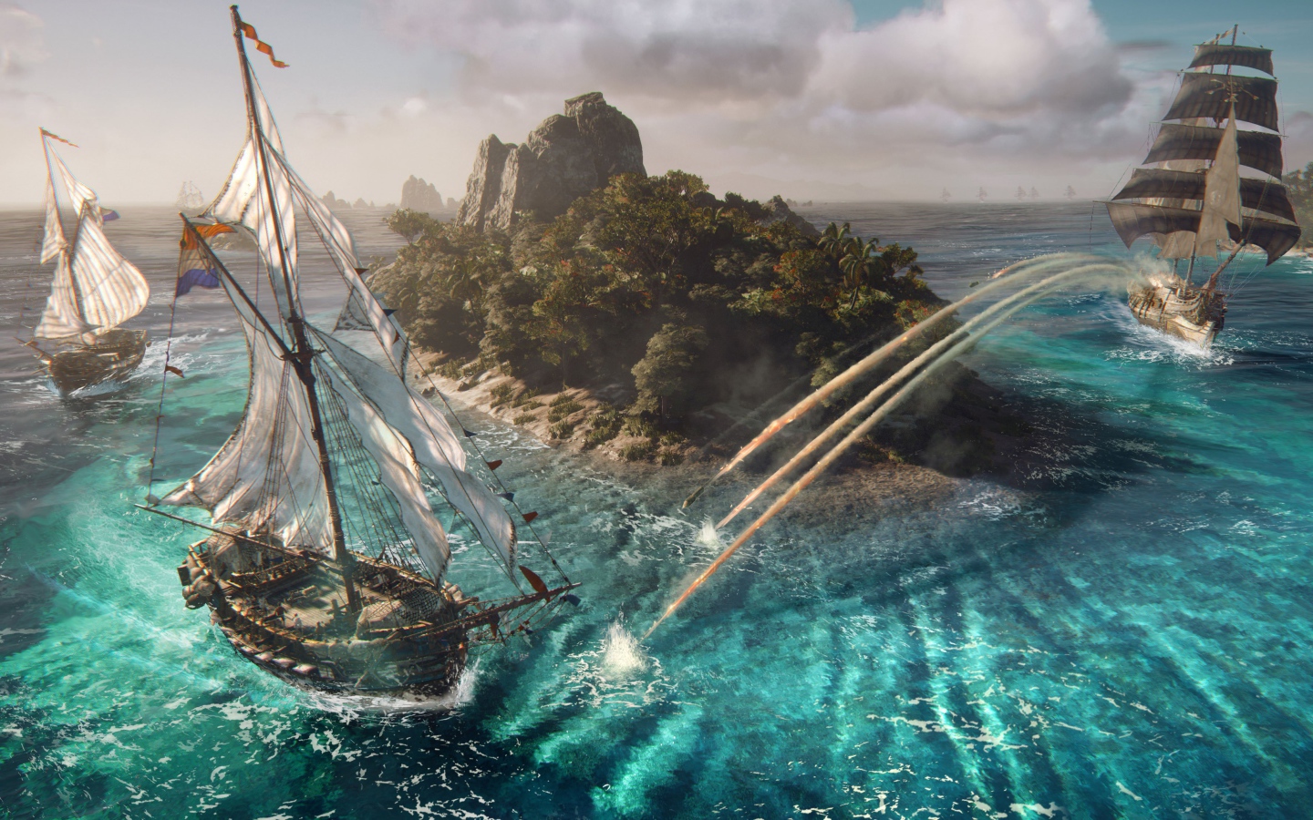 Морская баталия в компьютерной игре Skull & Bones, 2019 года