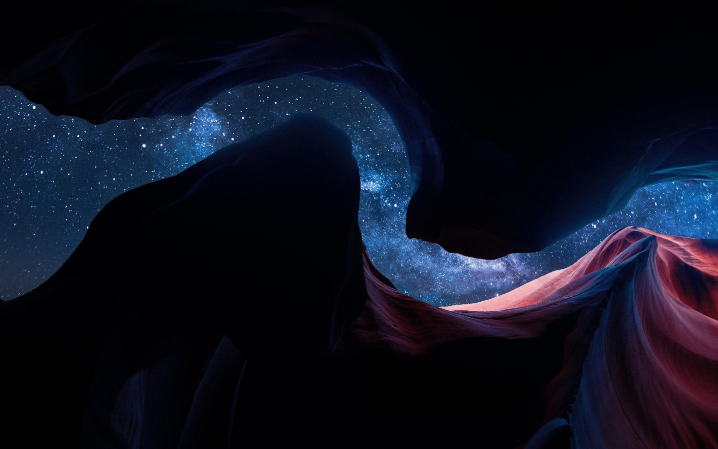 Вид из каньона Антилопы на звездное небо, Аризона. США