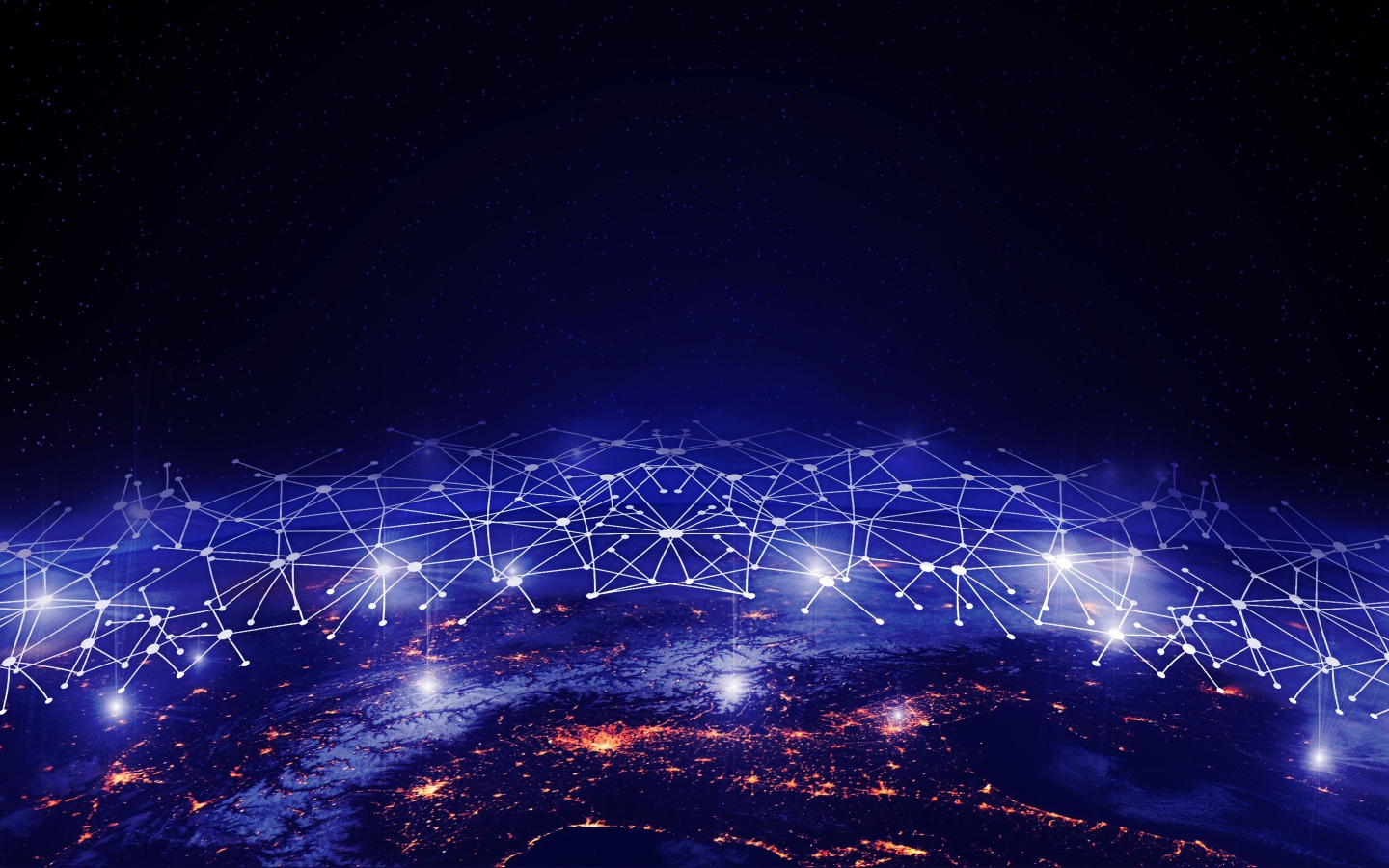 Паутина над планетой Земля в космосе