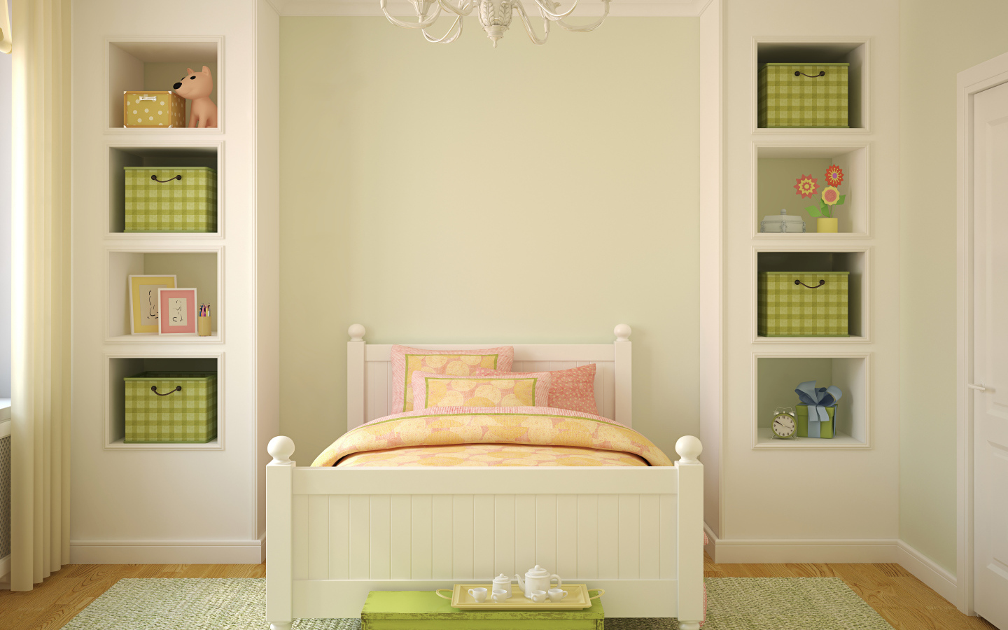 Детская комната с кроватью и шкафом