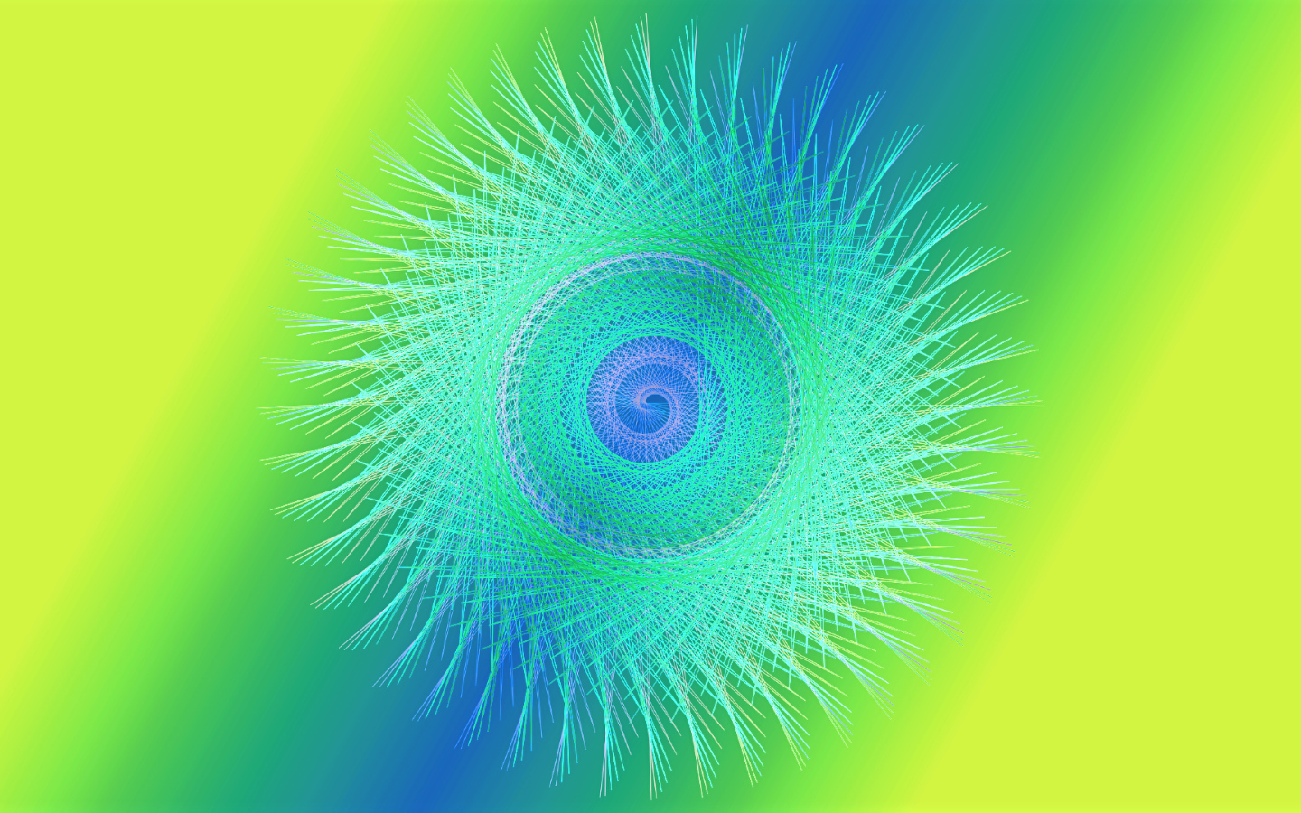 Голубая абстрактная спираль на разноцветном фоне