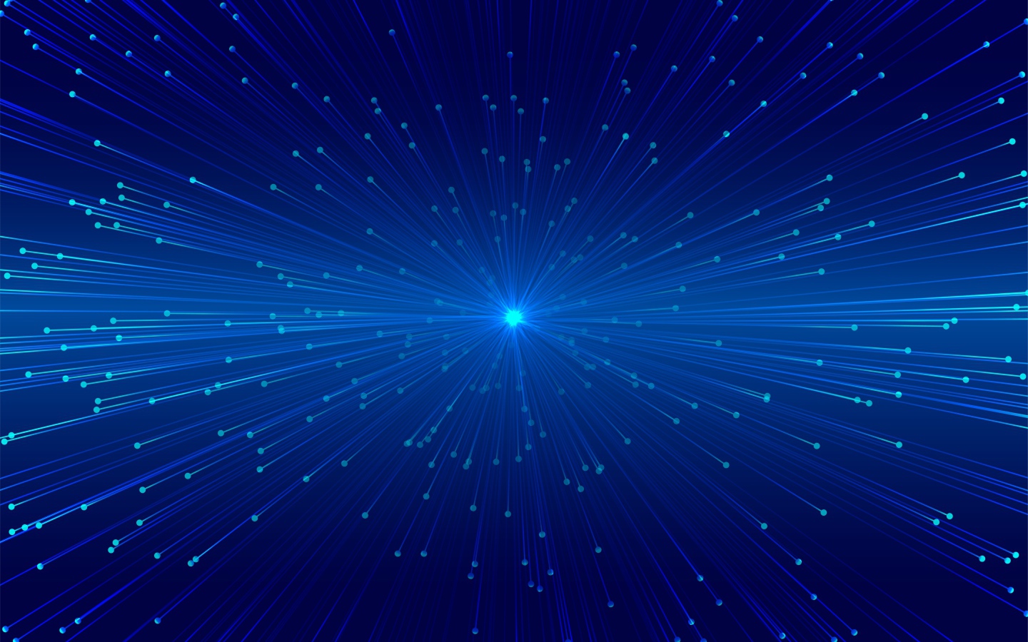Яркие лучи вылетают из голубой точки 