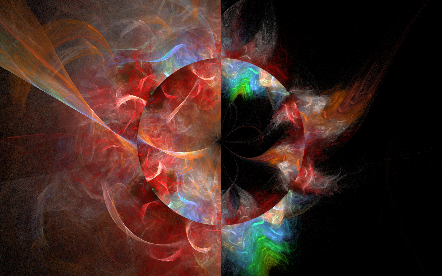 Круг с размытой краской на черном фоне