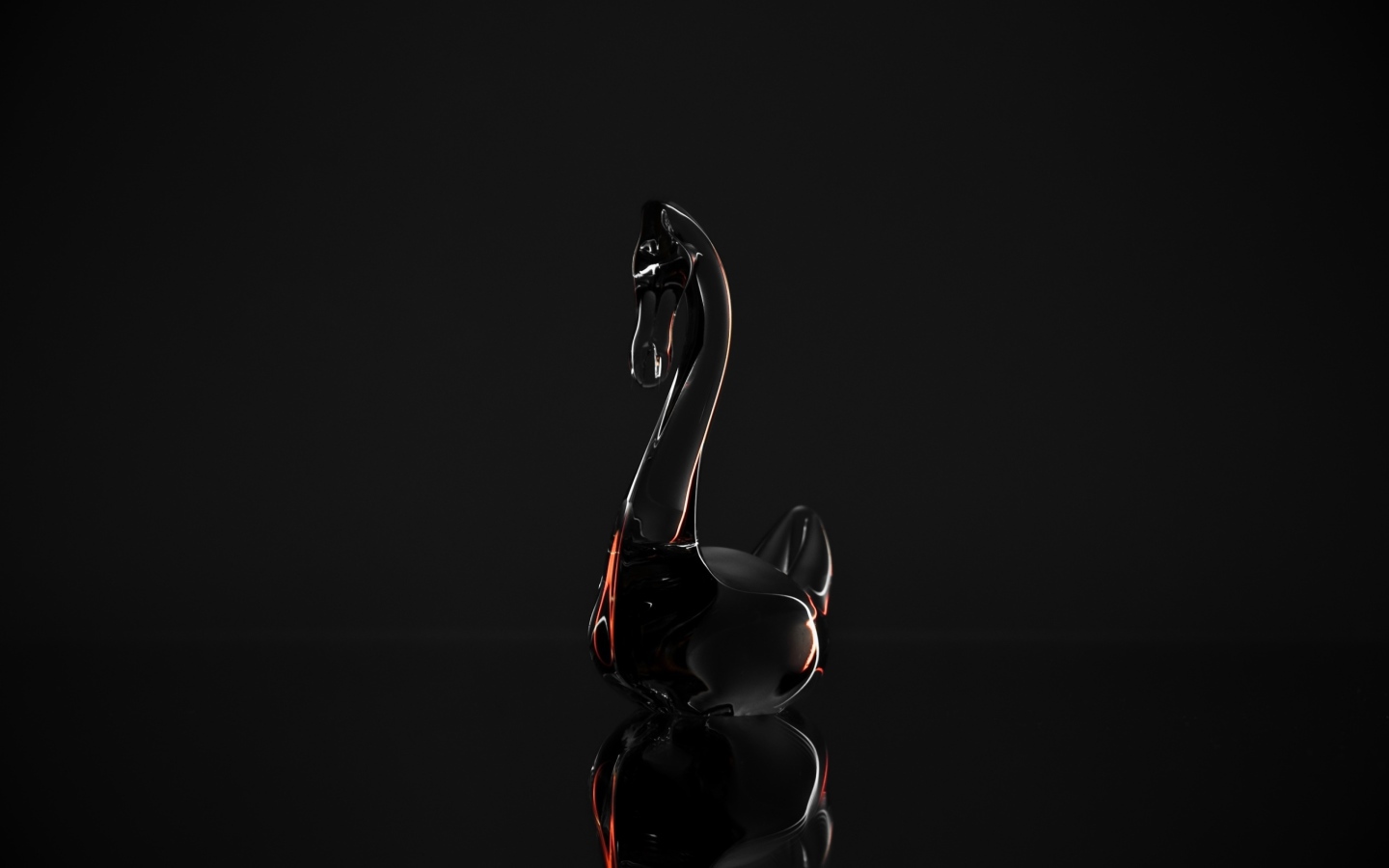 Хрустальный гусь на сером фоне 3д графика