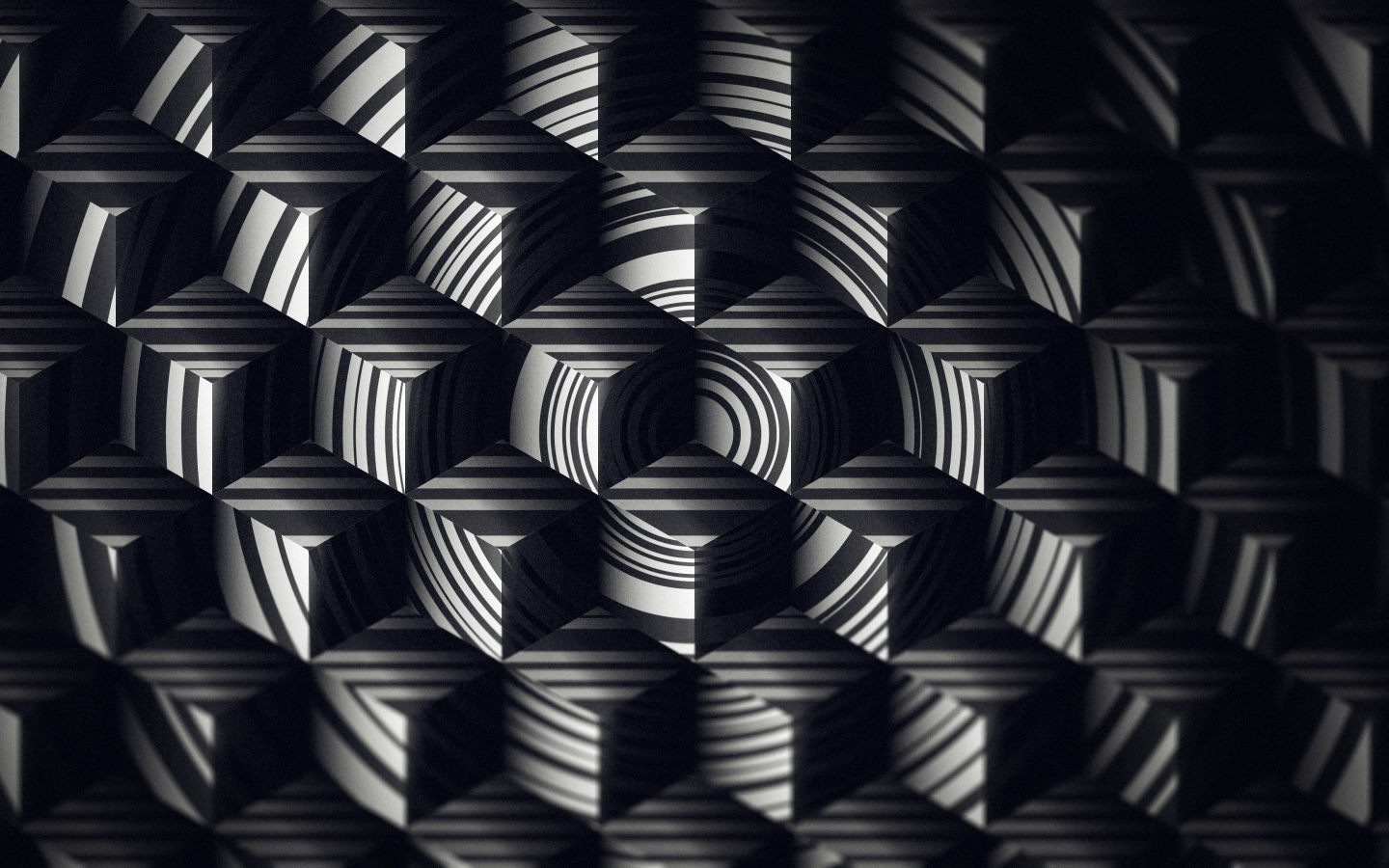 Геометрический черно-белый 3д рисунок 