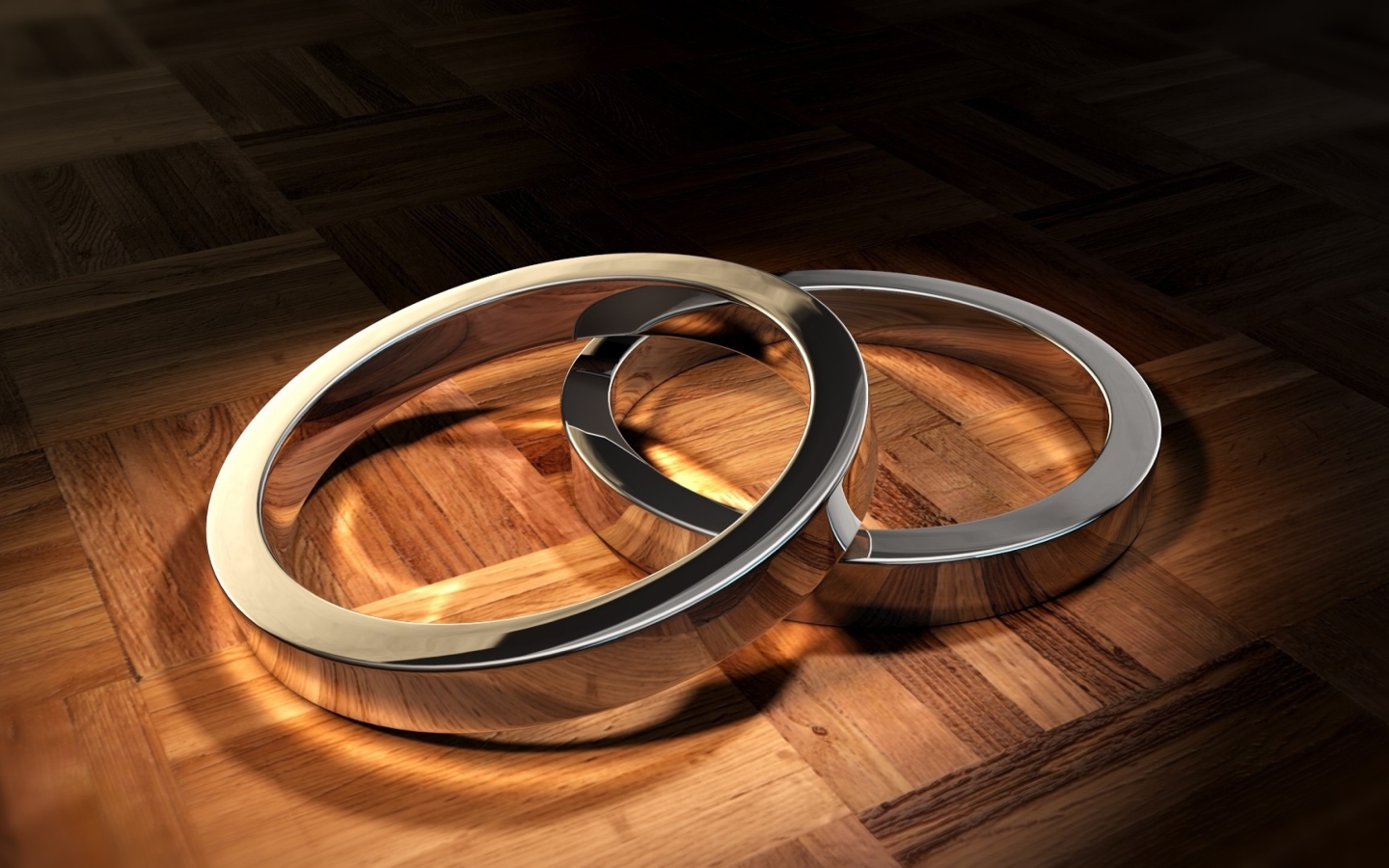 Два серых кольца на полу 3д графика 