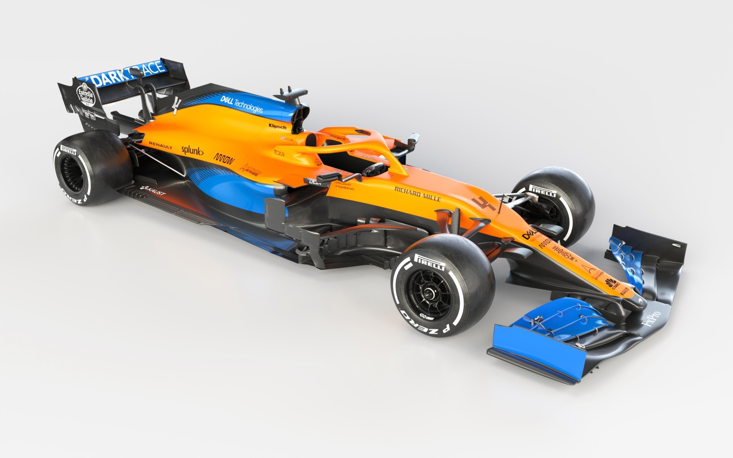 Гоночный автомобиль McLaren MCL35,  2020 года вид сверху 