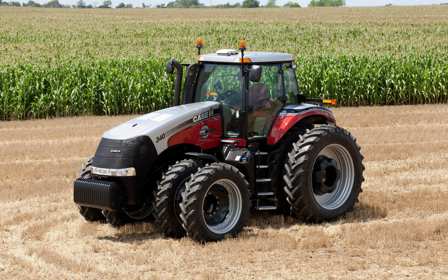 Трактор Case на кукурузном поле 