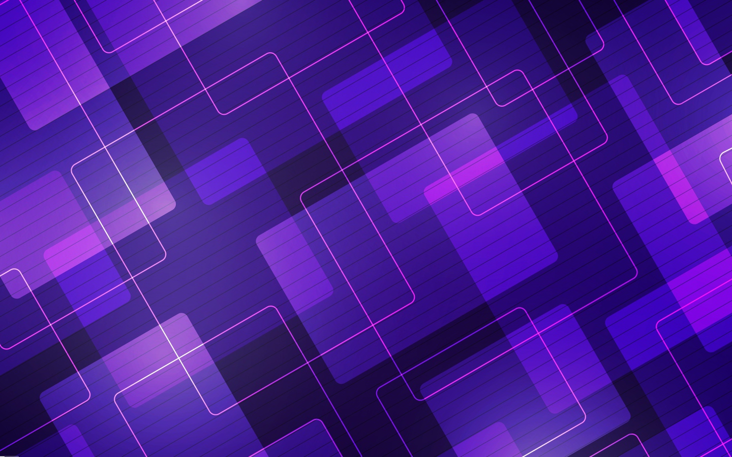 Purple background with geometric shapes.