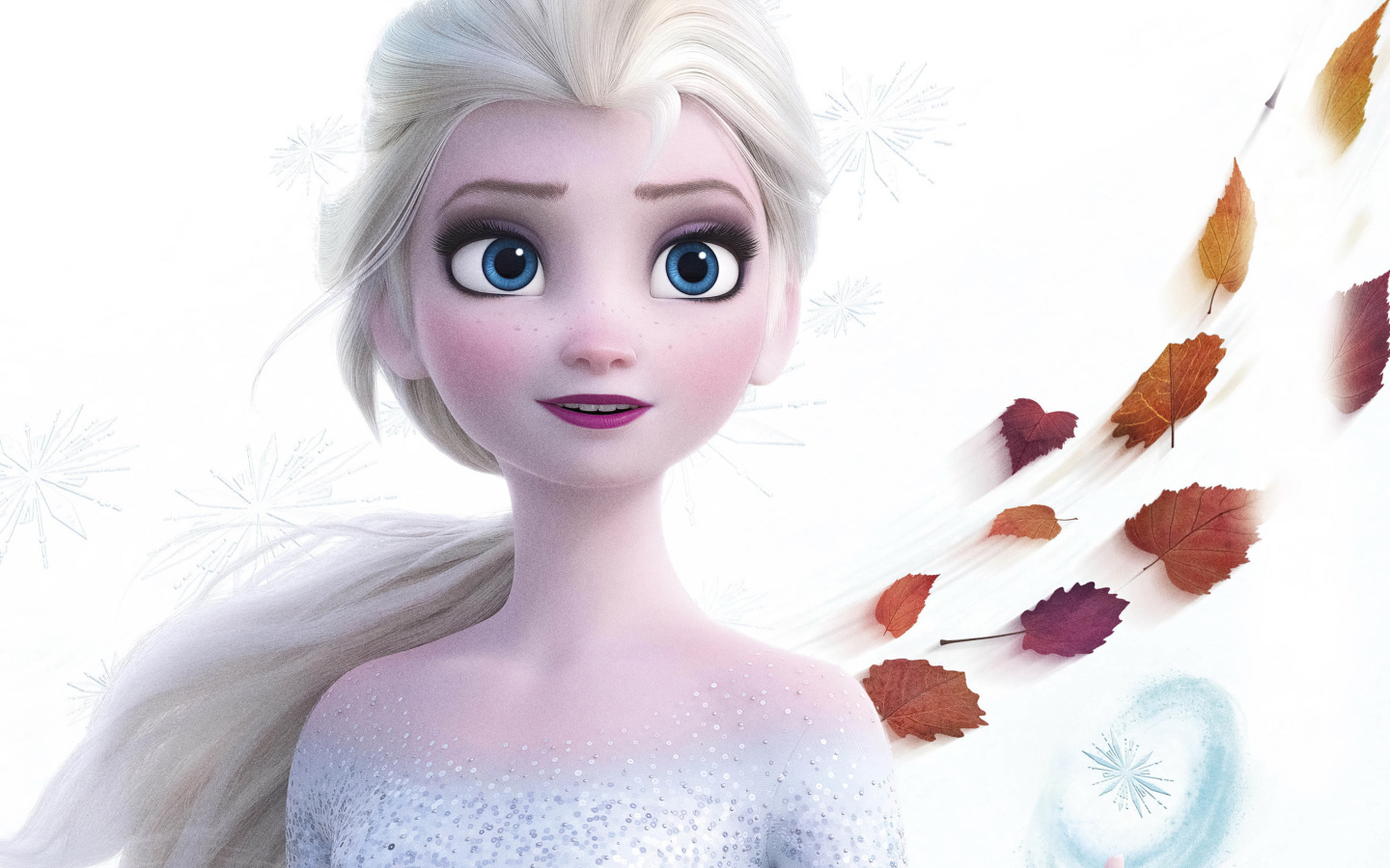 Красивая голубоглазая девушка Эльза, персонаж мультфильма Холодное сердце 2