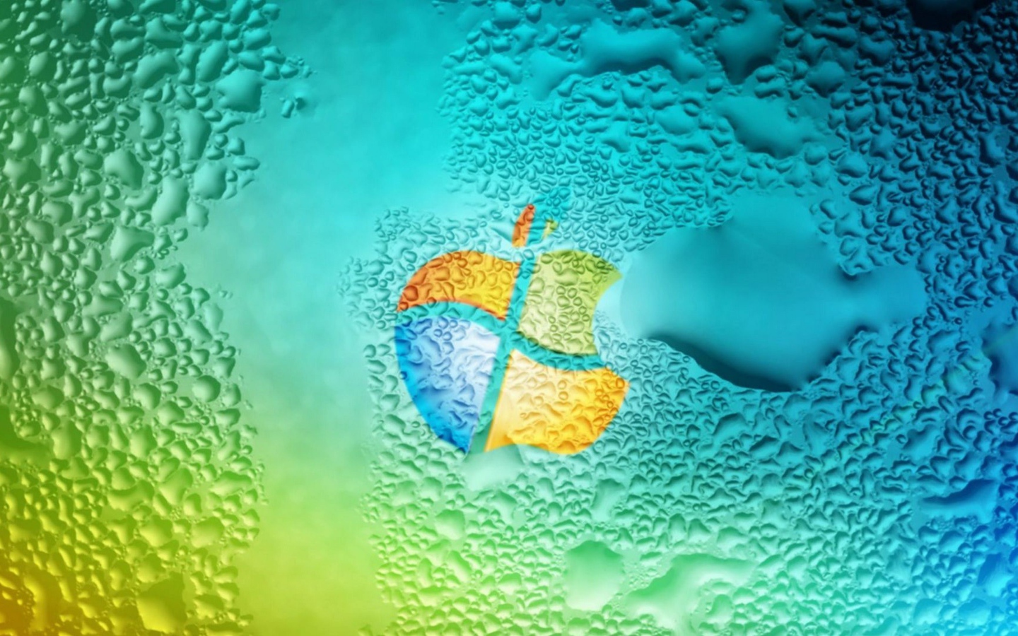 Windows icon on wet surface