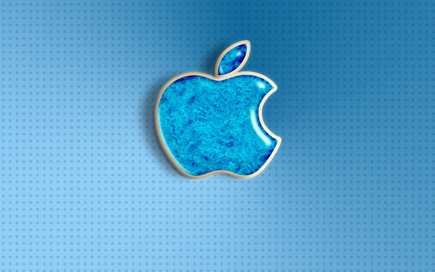 Голубой значок apple на фоне с точками