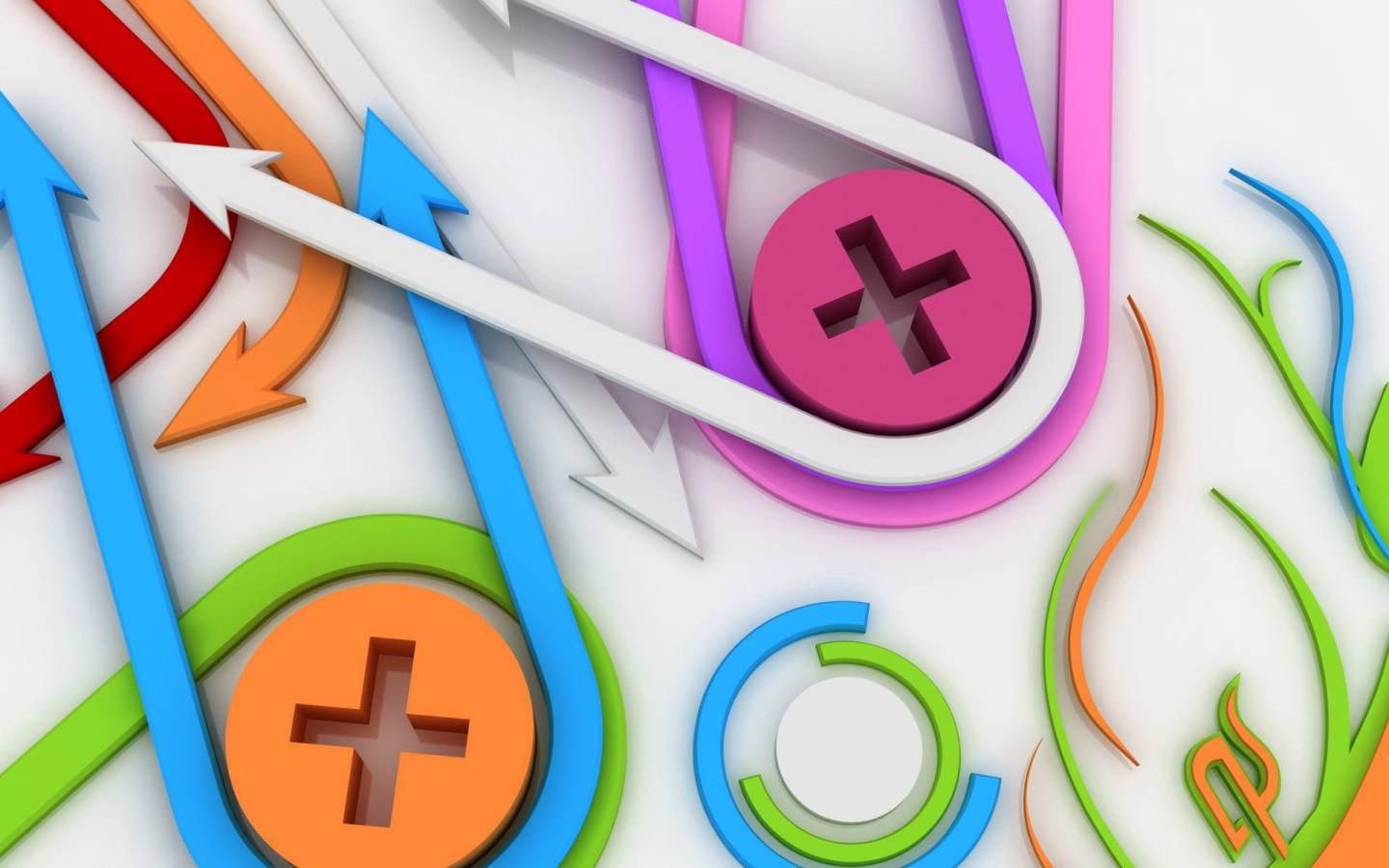 Стрелки и знаки на белом фоне