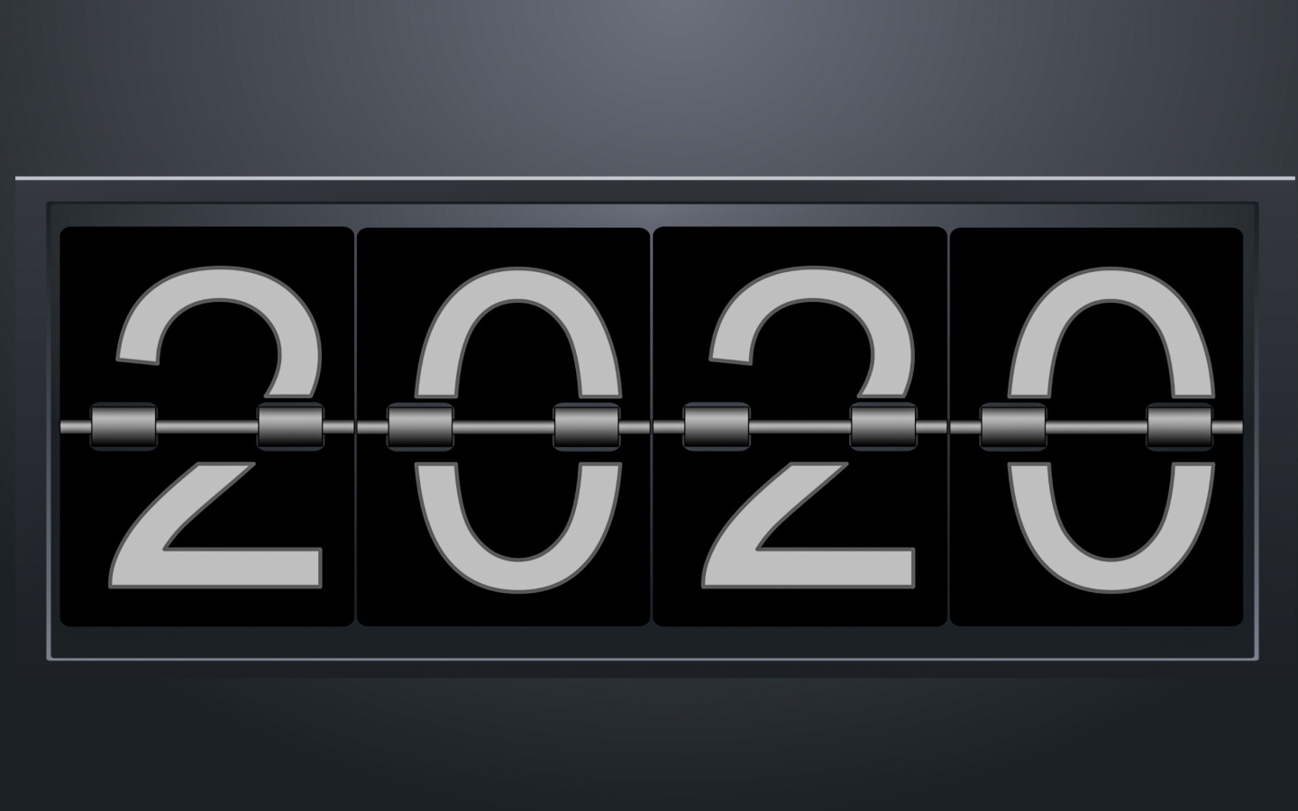 Перекидные цифры 2020 на сером фоне