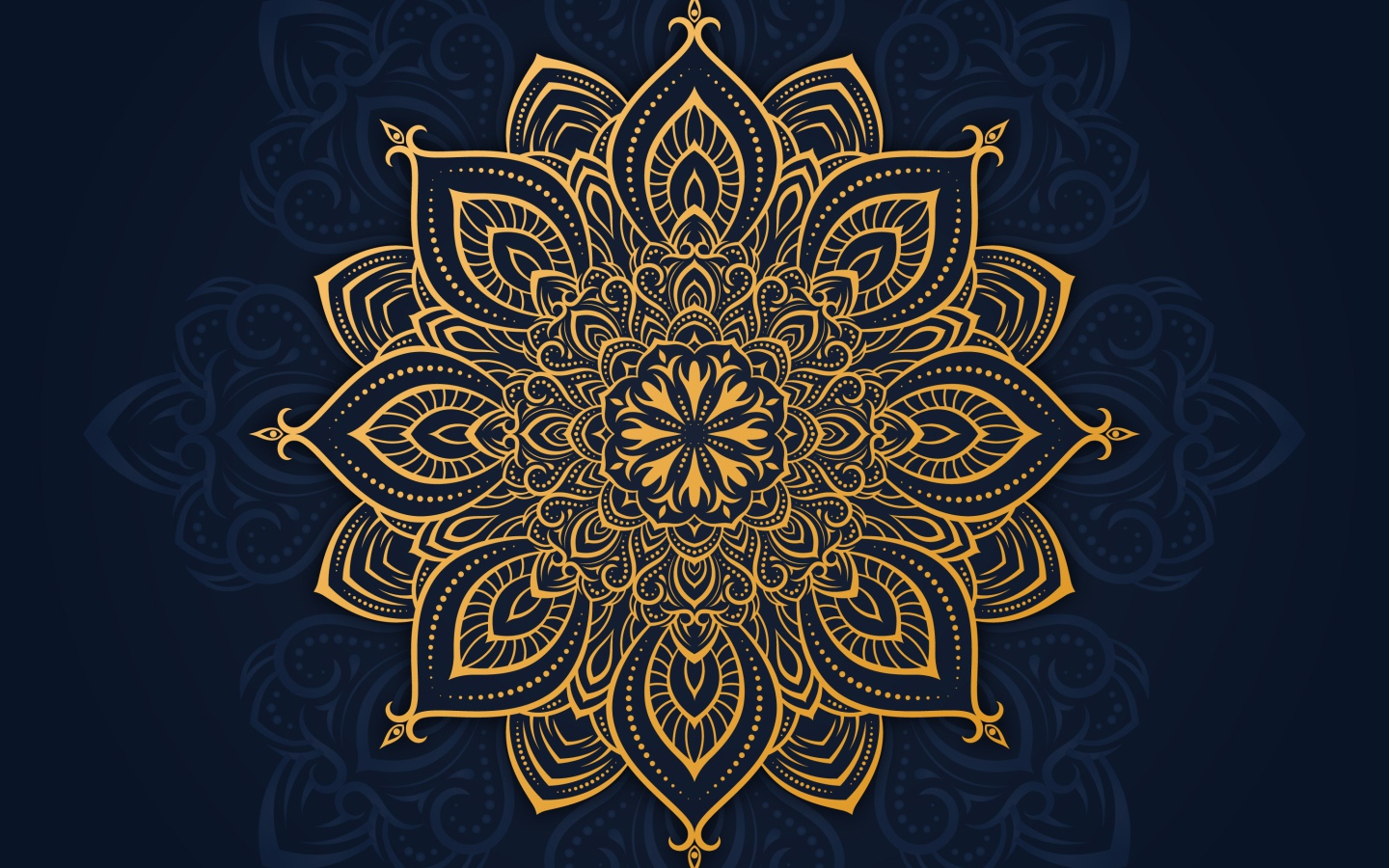 Beautiful golden pattern on a blue background