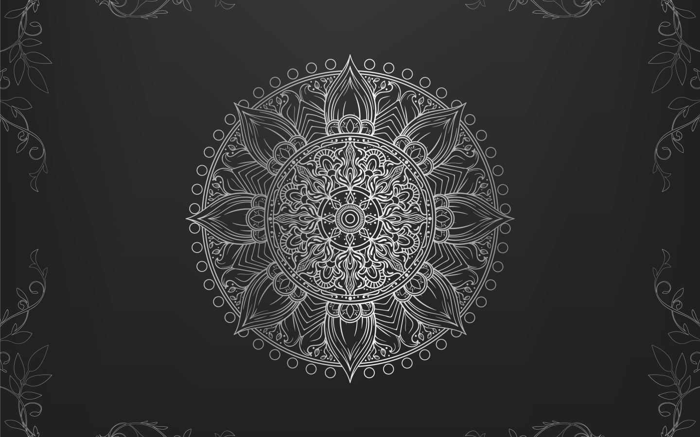 Необычный красивый белый рисунок на черном фоне