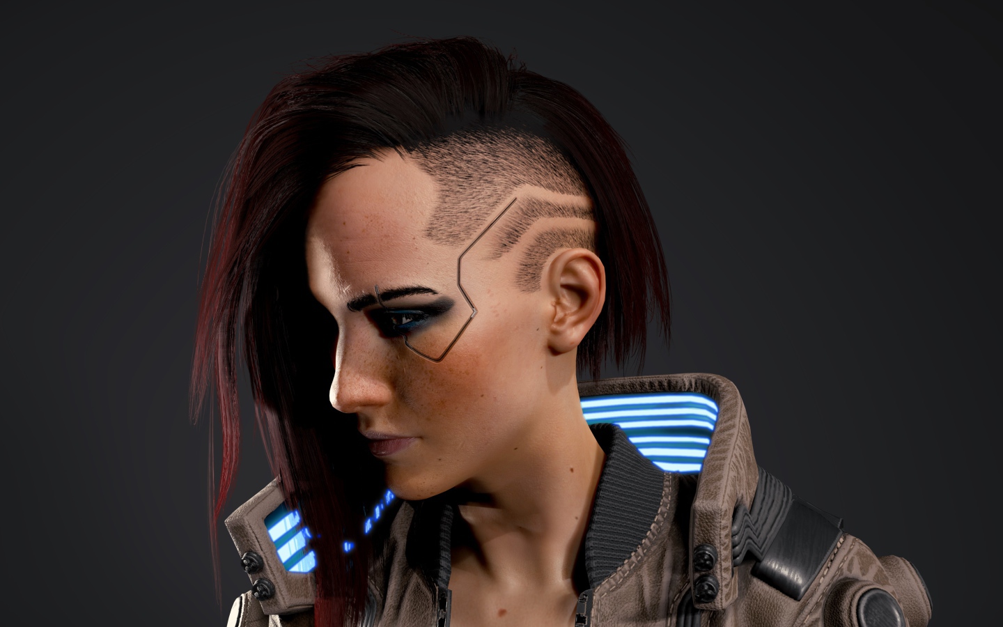 Девушка, солдат персонаж компьютерной игры Cyberpunk 2077