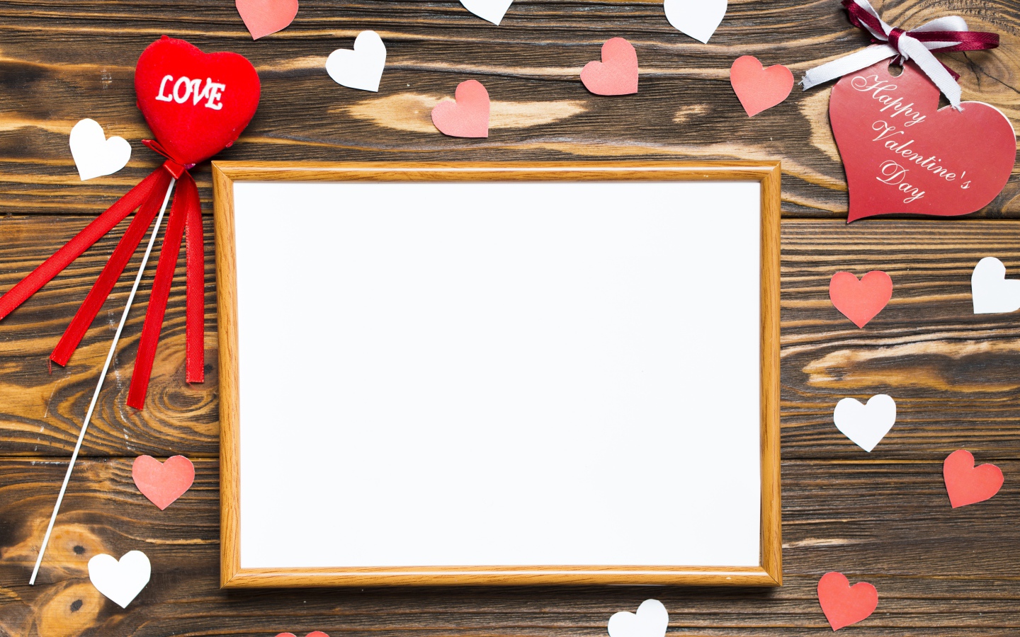 Шаблон открытки на День Святого Валентина 14  февраля