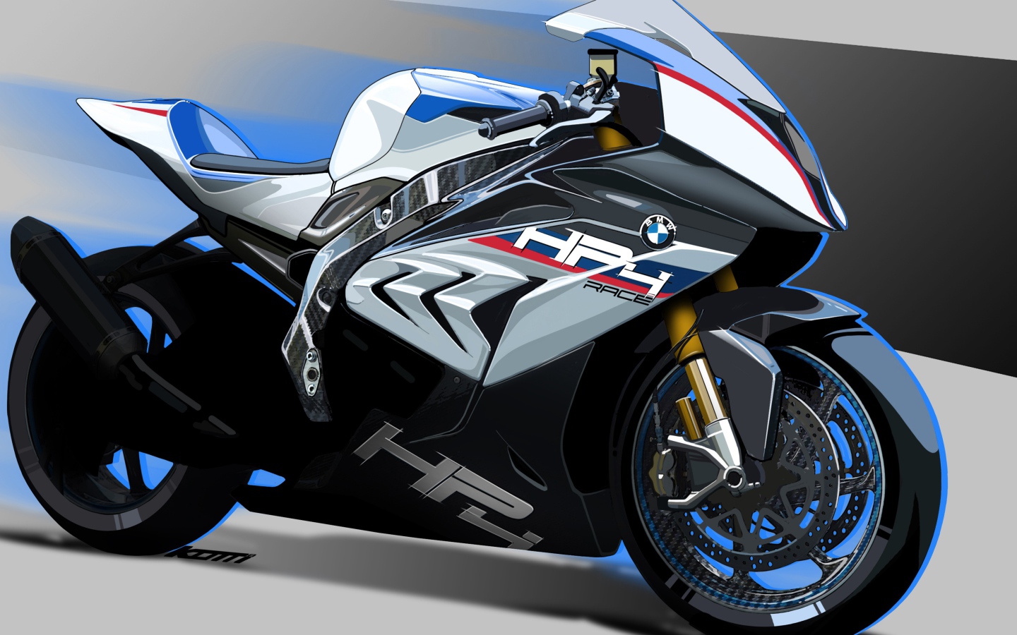 Гоночный мотоцикл BMW HP4  крупным планом