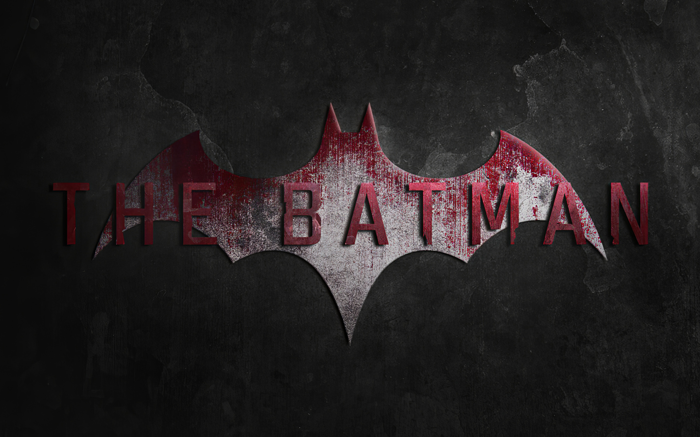 Надпись нового фильма Бэтмен на сером фоне