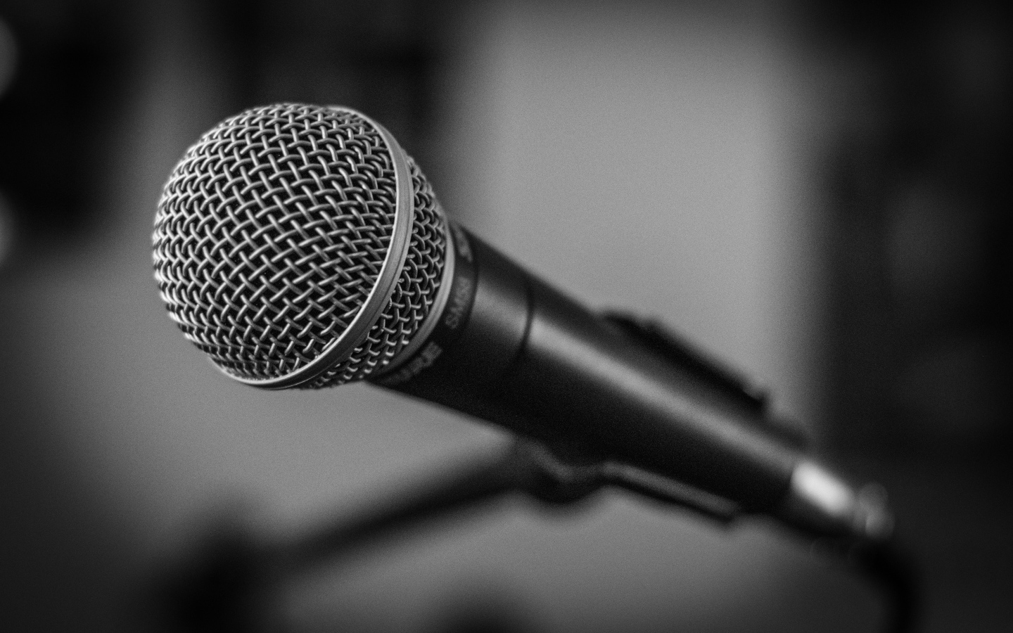 Микрофон SHURE SM 58 на стойке