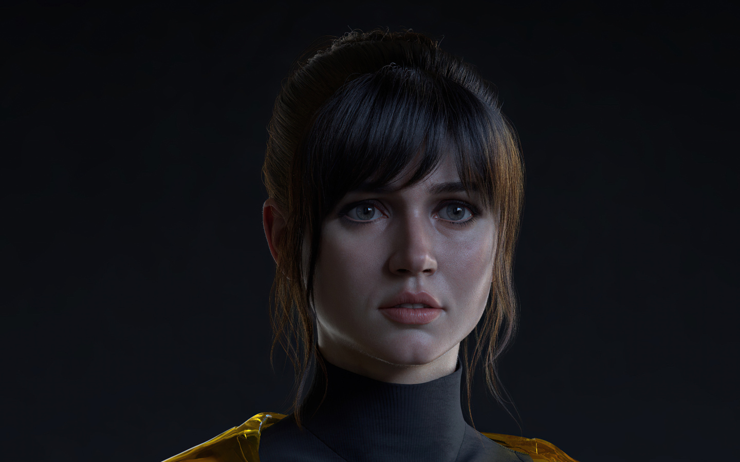 Актриса Анна Де Армас на черном фоне