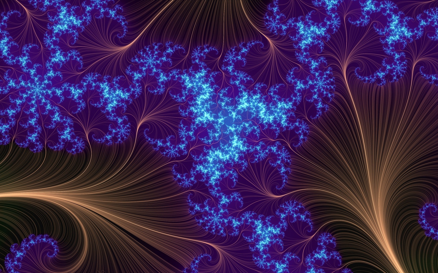 Абстрактный неоновый рисунок с коричневыми вставками 