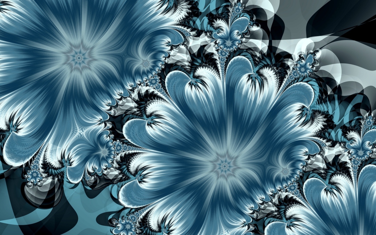 Красивый абстрактный синий цветок с узорами 