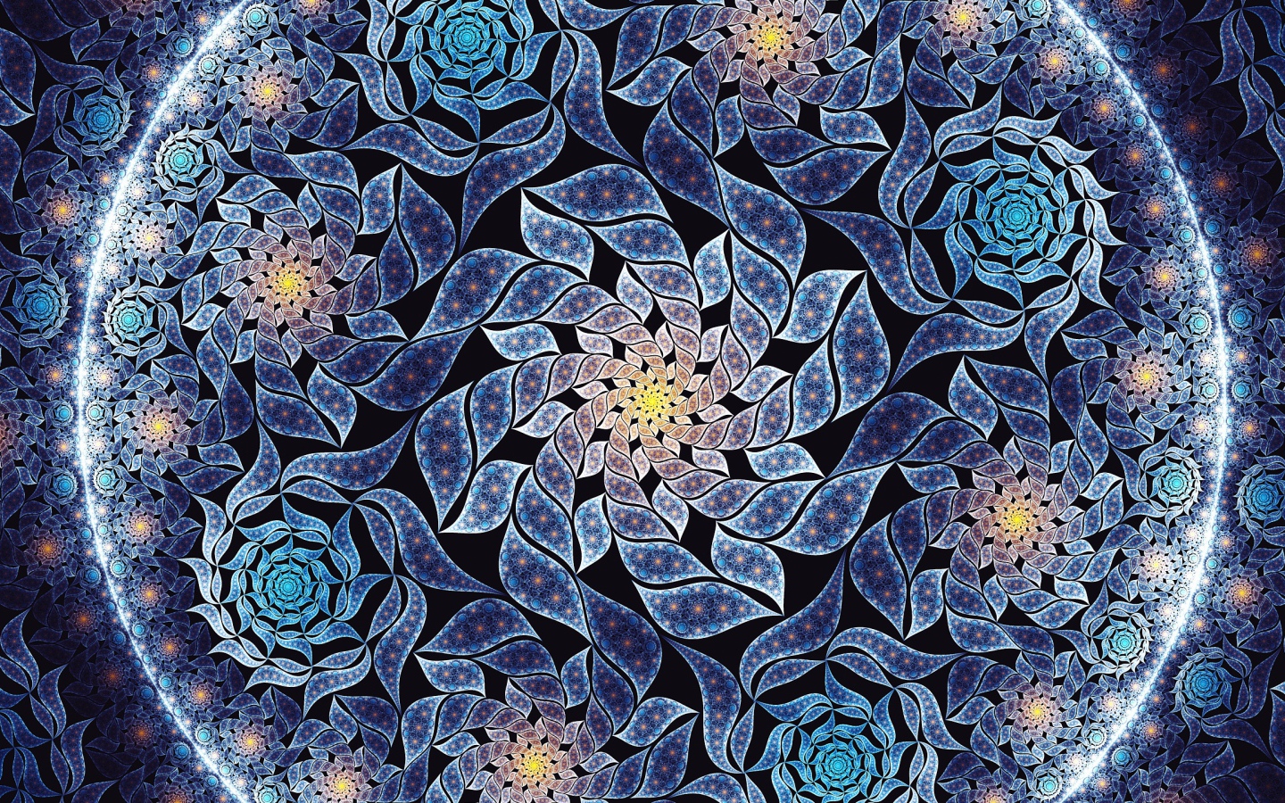 Красивый синий цветок мандала крупным планом