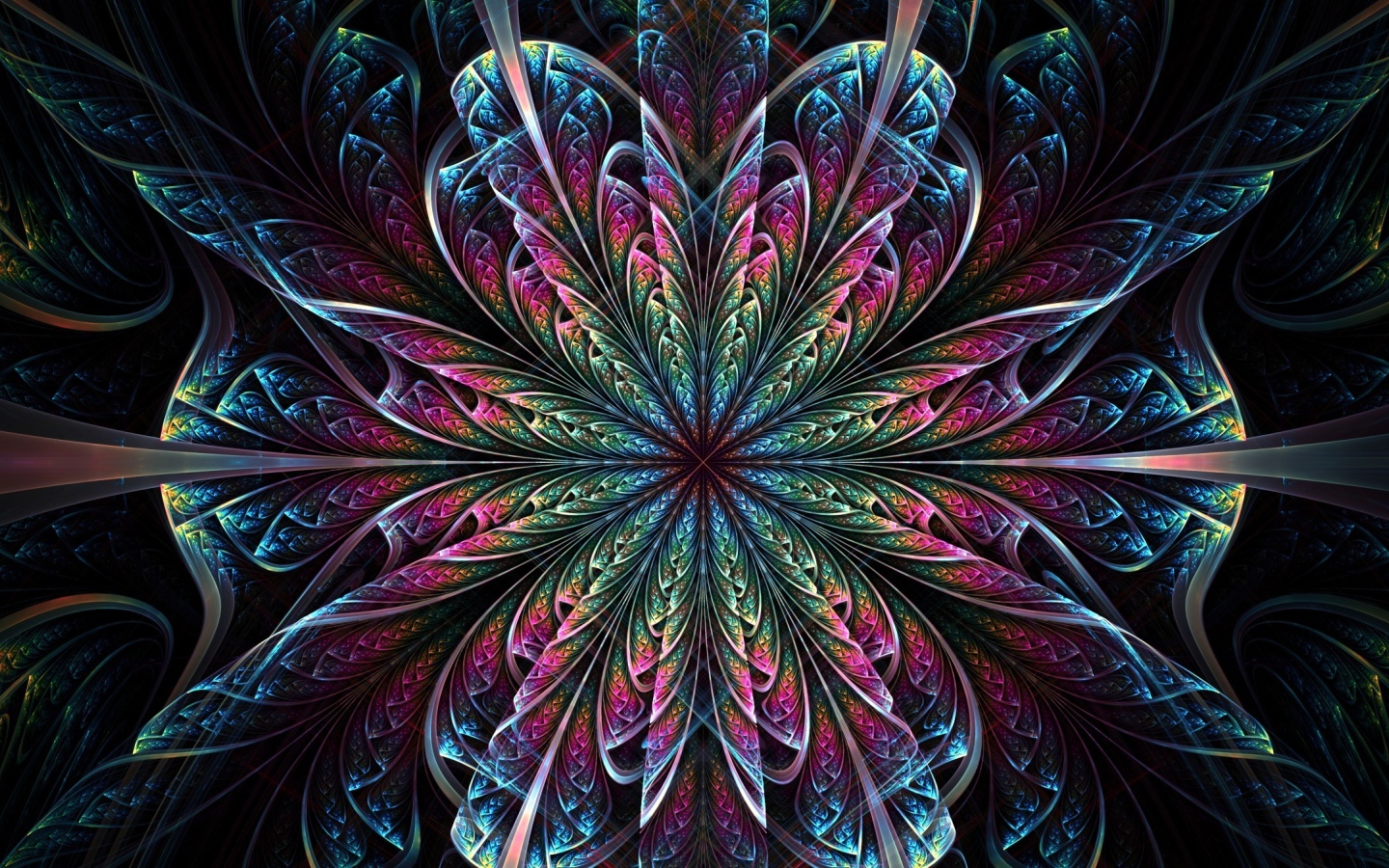 Красивый фрактальный волнистый цветок 