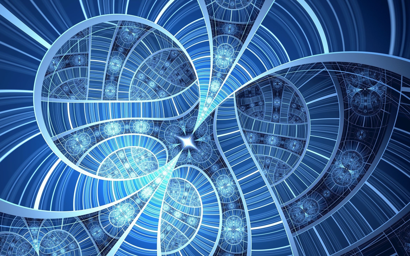 Голубой волнистый фрактальный узор