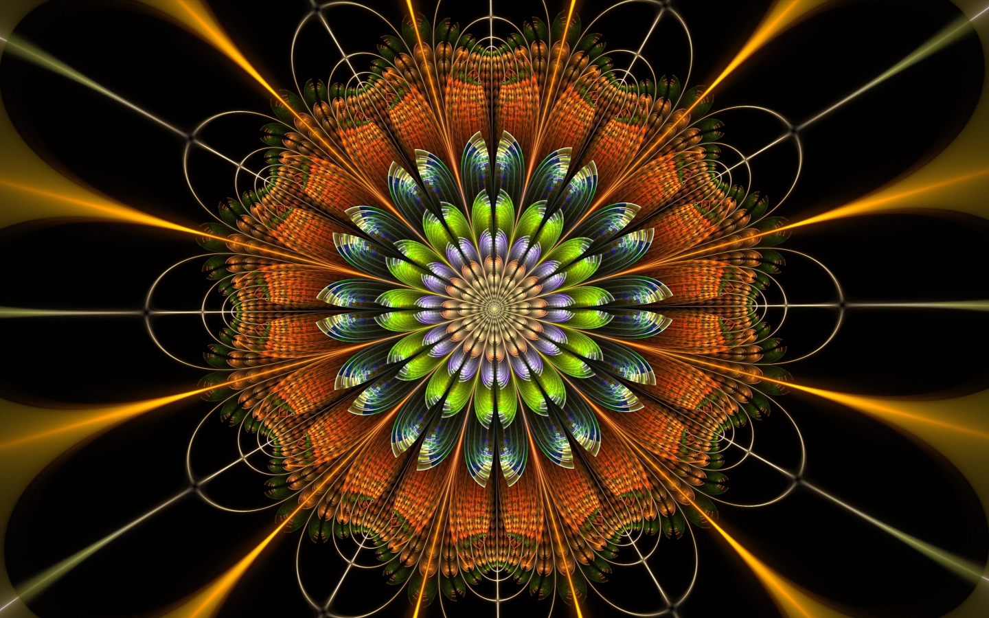 Цифровой цветок мандала крупным планом