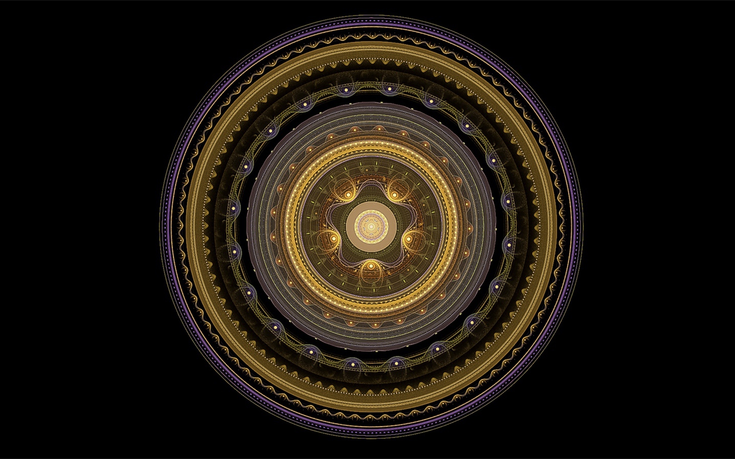 Золотой рисунок мандала на черном фоне